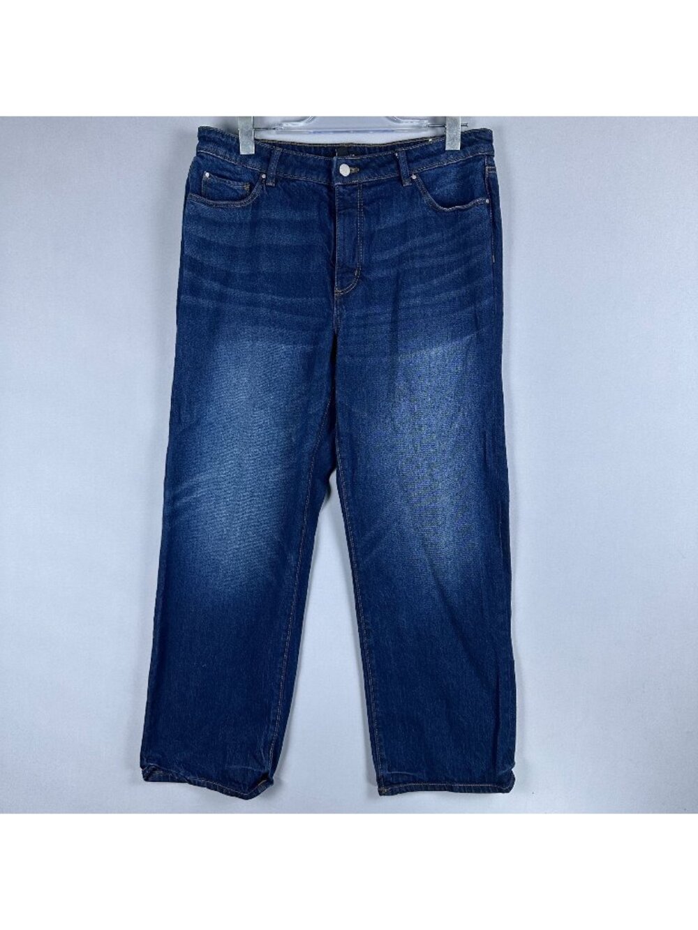 Ann Taylor Jeans Womens Size 10 Straight Leg Mid Rise Curvy Fit Blue Dark Wash